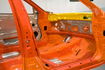 A car shell and made ready in roomの写真素材