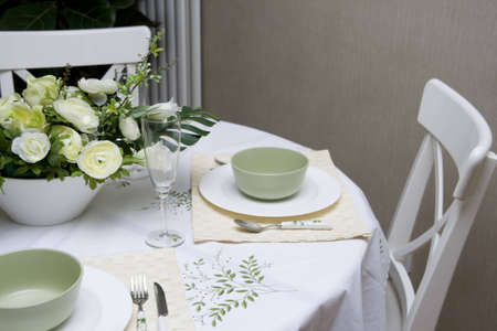 Dining table in a dining room