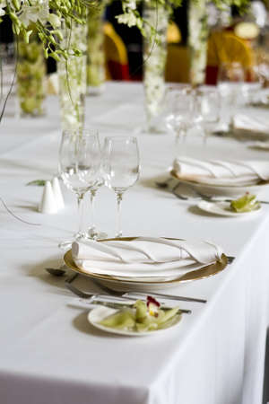 Banquet table setting for wedding in china                               