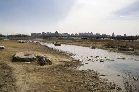 sunny winter and autumn in Central Park£¬Beijing Cityの写真素材