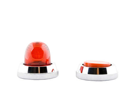 Power button and status indicator light on white background