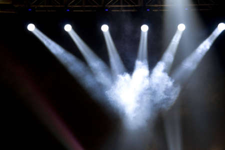 White disco lighting in the stageの写真素材