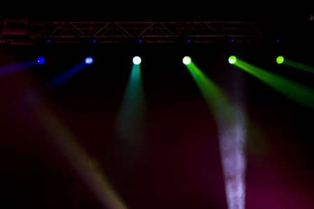 Colourful disco lighting in the stageの写真素材
