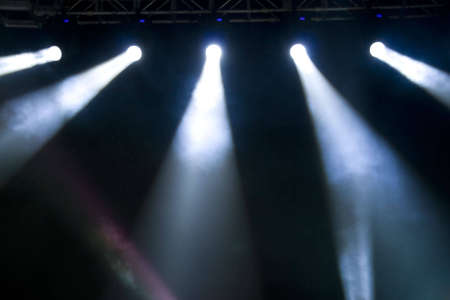 White disco lighting in the stageの写真素材