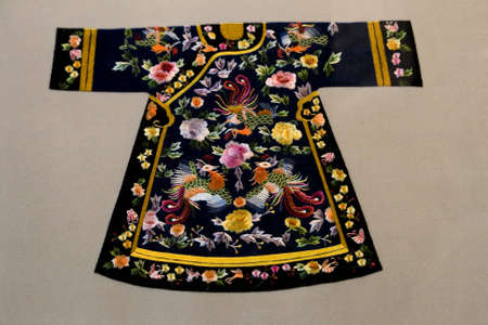 Antique embroidery of dress in china