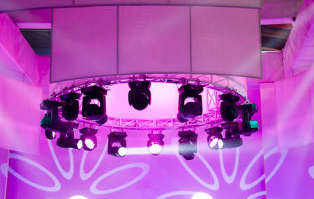 Beautiful Colourful disco lighting in the stageの写真素材