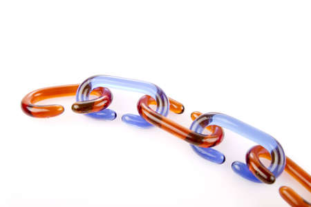 Glass chain links on the white backgroundの写真素材