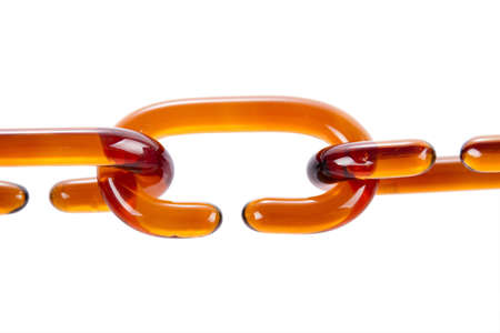 Glass chain links on the white backgroundの写真素材