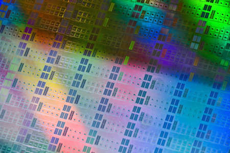 Close up of a silicon wafer