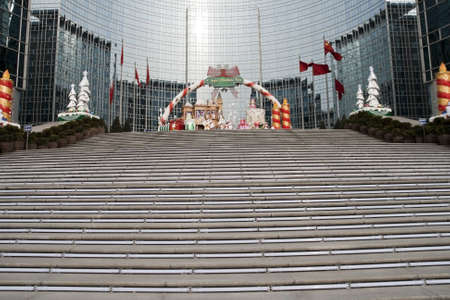 Leading to the staircase of Christmas  in chinaのeditorial素材