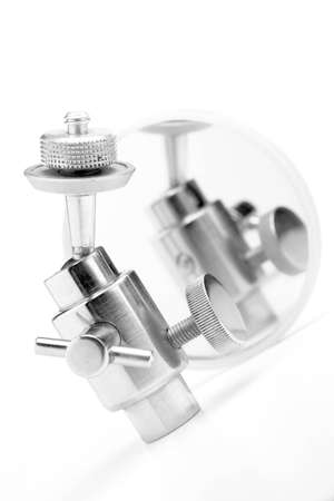 black and white steel concept tripod ball head one photo gajetの写真素材