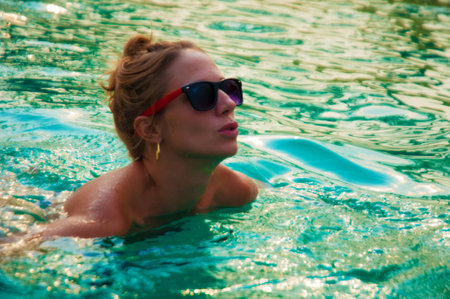 girl in pool