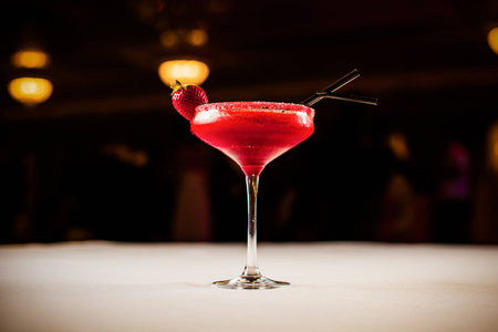 Alcohol coctail drink on the table in restaurantの写真素材