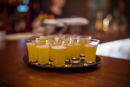 Alcohol coctail drink on the table in restaurant