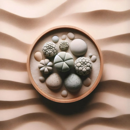 A living stone succulent arrangement, Ai generated image