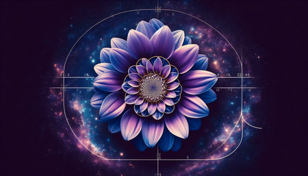 The Fibonacci galaxy flower, Ai generated imageの写真素材