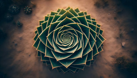 The Fibonacci in aloe vera, Ai generated image