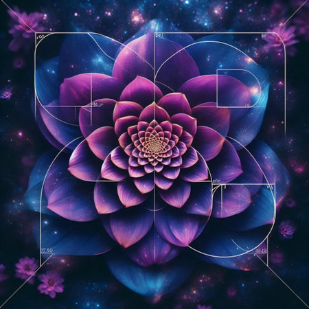 The Fibonacci galaxy flower, Ai generated imageの写真素材