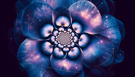 The Fibonacci galaxy flower, Ai generated imageの写真素材