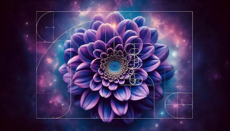 The Fibonacci galaxy flower, Ai generated imageの写真素材