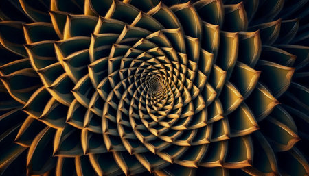 The Fibonacci cactus spirals, Ai generated imageの写真素材