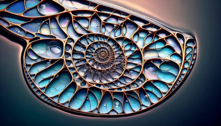 The Fibonacci in dragonfly wings, Ai generated imageの写真素材