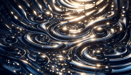 A pond surface ripples, Ai generated imageの写真素材