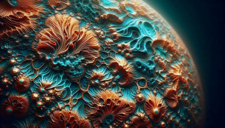 A polished copper patina, Ai generated image