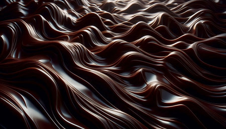 A melting chocolate flow, Ai generated imageの写真素材