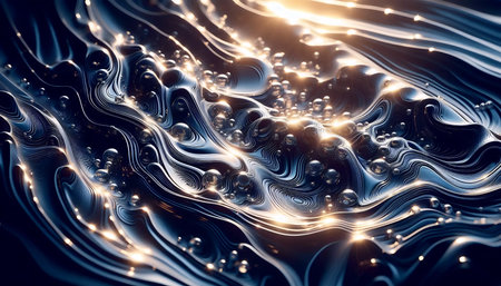A pond surface ripples, Ai generated imageの写真素材