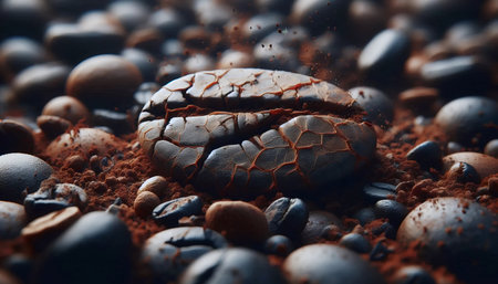 A coffee bean spill, Ai generated imageの写真素材