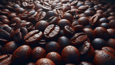 A coffee bean spill, Ai generated imageの写真素材