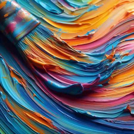 An acrylic paint strokes, Ai generated imageの写真素材