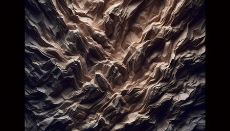 A crumpled kraft paper, Ai generated imageの写真素材