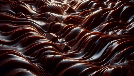 A melting chocolate flow, Ai generated imageの写真素材