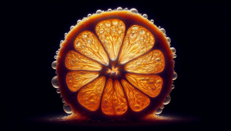 A citrus cross-section, Ai generated imageの写真素材
