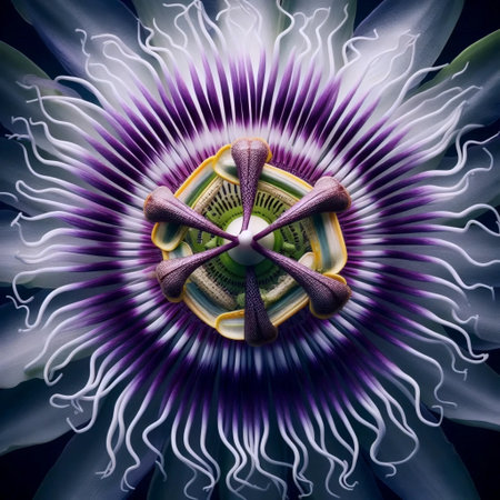A Passion Flower geometry, Ai generated imageの写真素材