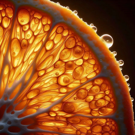 A citrus cross-section, Ai generated imageの写真素材