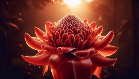 A Torch Ginger bloom, Ai generated imageの写真素材