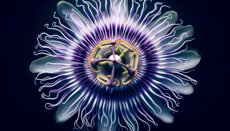 A Passion Flower geometry, Ai generated imageの写真素材