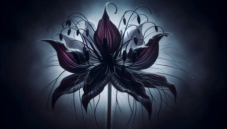 A Bat Flower macro, Ai generated imageの写真素材