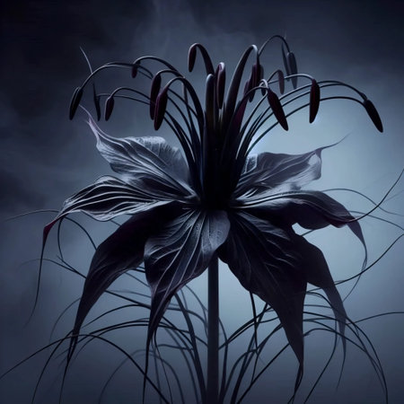 A Bat Flower macro, Ai generated imageの写真素材