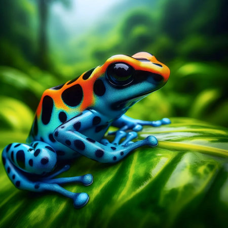A vibrant poison dart frog, Ai generated imageの写真素材
