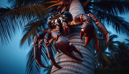 A coconut crab on beach, Ai generated imageの写真素材