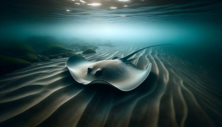 A giant freshwater stingray, Ai generated image