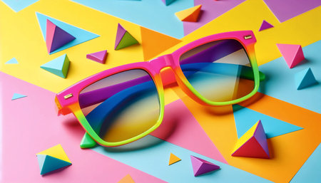 Vintage retro sunglasses, Ai generated imageの写真素材