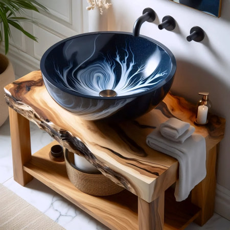 An epoxy resin sink, Ai generated imageの写真素材