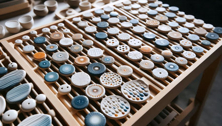 Ceramic glaze testing, Ai generated image