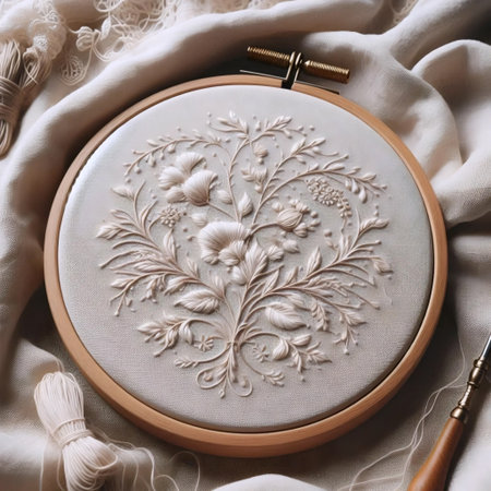 Embroidery Hoop Close-Up, Ai generated image