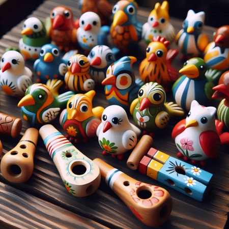 Clay whistles, Ai generated imageの写真素材